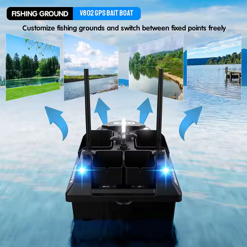 НОВО Лодка за захранка V802PRO с GPS 160 точки Модел 2025г.