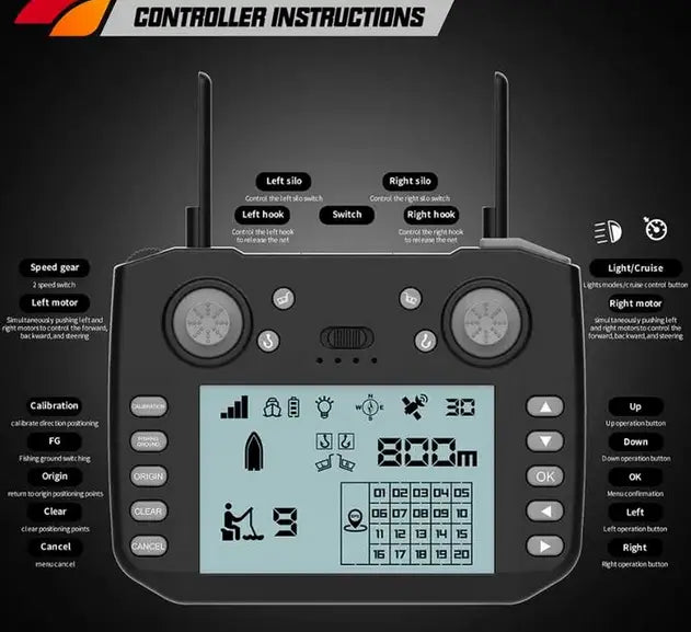 Лодка за захранка Flytec V030 GPS 180 точки 800 м обхват и батерия 20 000 mAh