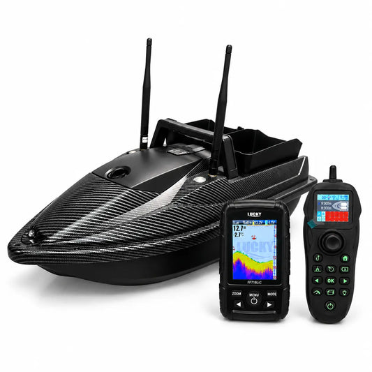 Лодка за захранка Flytec V600 PRO GPS с Вграден Сонар Lucky 718LIC-WL – 500м Обхват 200 Точки