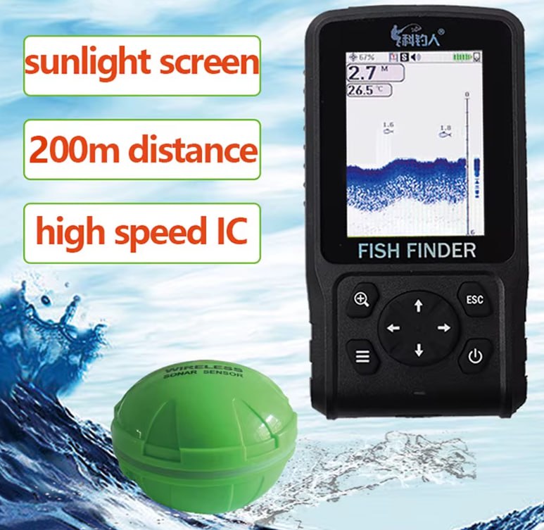 Безжичен риболовен сонар XF11W – обхват 200 м и LCD дисплей