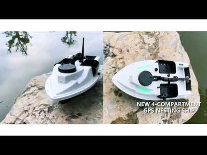 Лодка за захранка D19 с GPS (100 точки), 4 контейнера и 3 кг капацитет