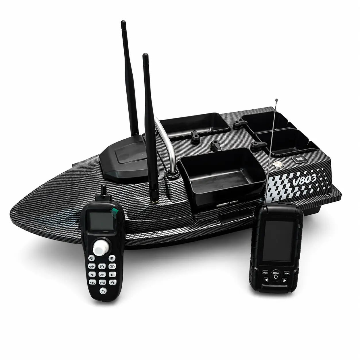 Лодка за захранка Flytec V803 PRO GPS с Вграден Сонар Lucky 718LIC-WL – 500м Обхват 200 Точки